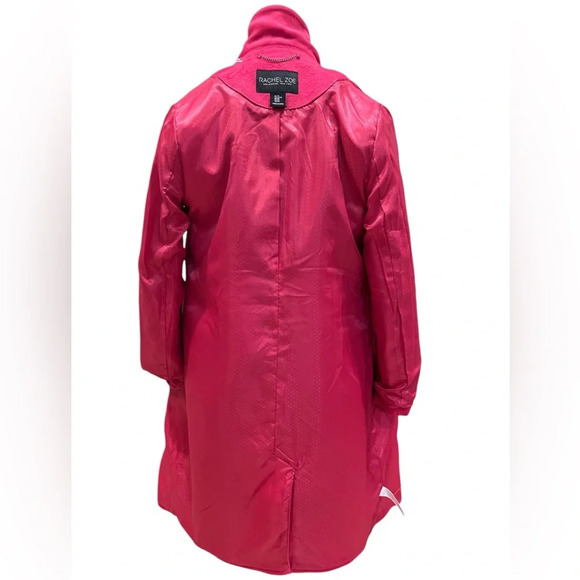 Rachel Zoe Peacoat Pink Wool Knee-Length Slit Pockets Button Closure size XS - Picture 4 of 13